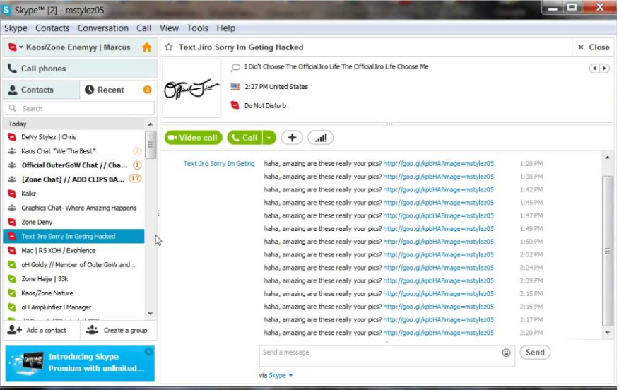 Skype Virus посилається на цілий ряд різних вірусів, які використовують Скайп для відправки повідомлень автоматично, що призводить до   malware   інфекції